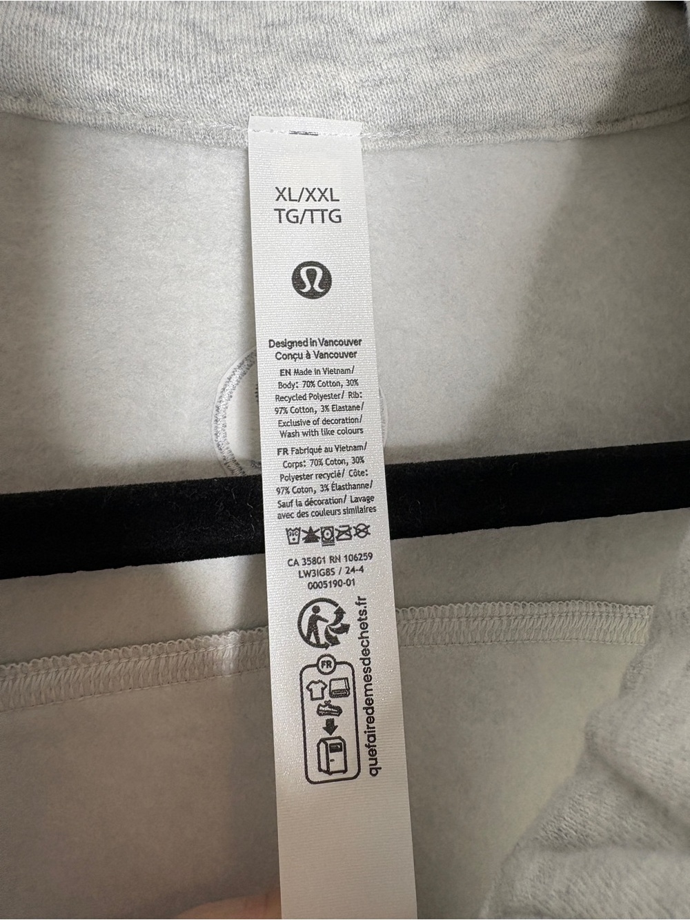 NWT Lululemon Scuba Oversized Funnel Neck Half Zip Fleece In Gray Size XL/XXL - Picture 7 of 10
